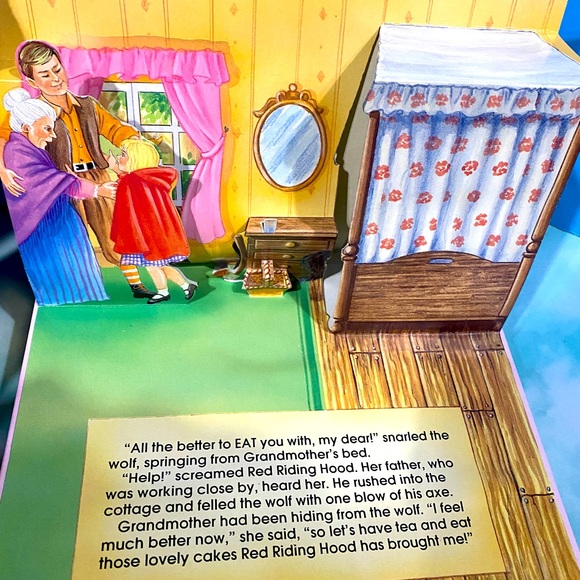 LITTLE RED RIDIND HOOD VTG 1999 PoP-UP HARDCOVER BOOK BY GRANDREAMS LIMITED - Picture 9 of 15